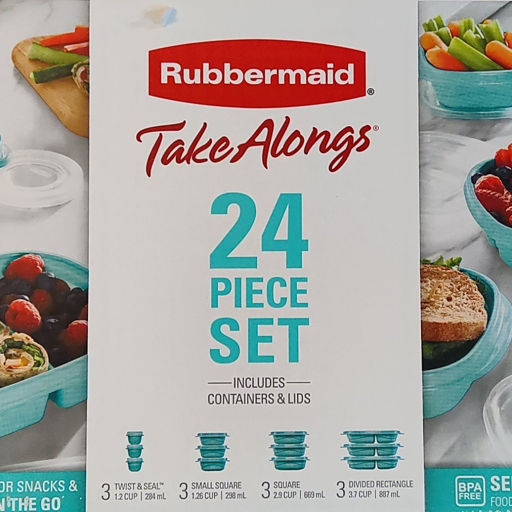 NIB Rubbermaid Take Alongs 24 piece set